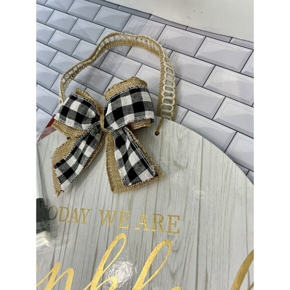 Today We Are Thankful For Dry Erase Board With Buffalo Check Burlap Bow New - Picture 9 of 13